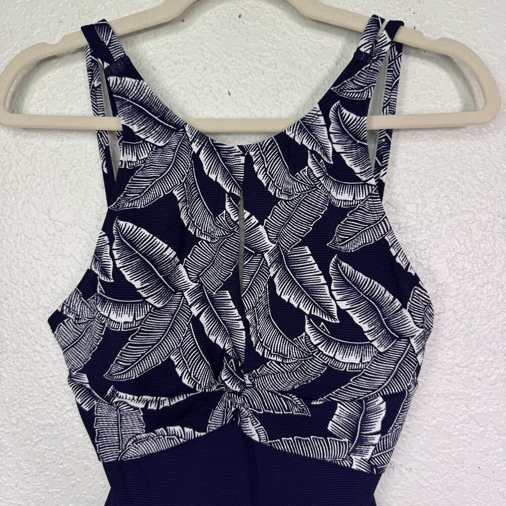 Tommy Bahama Swimsuit Womens 8 One Piece Island Cays Palms High Neck Navy NEW - Picture 5 of 11